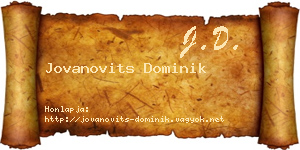 Jovanovits Dominik névjegykártya