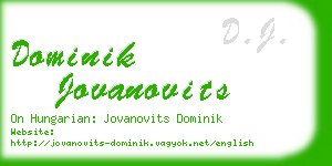dominik jovanovits business card